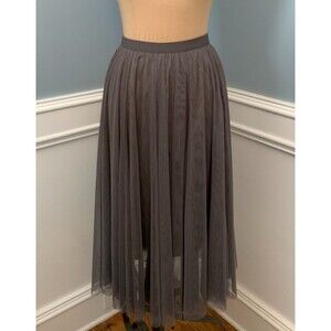 BluIvy Skirt Womens S Tulle Midi A-Line Sheer Mesh Overlay Pull-On Ballet